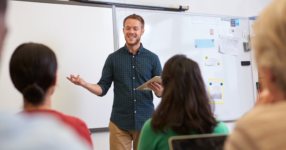 Professor using humor in classroom