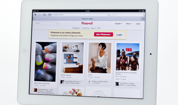 Screenshot of Pinterest